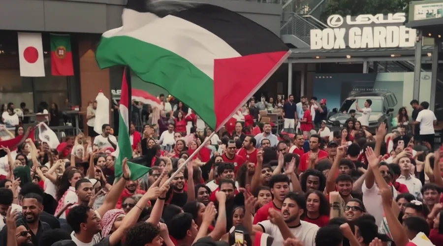 Football Fans Express Solidarity with Palestinians During World Cup Celebrations