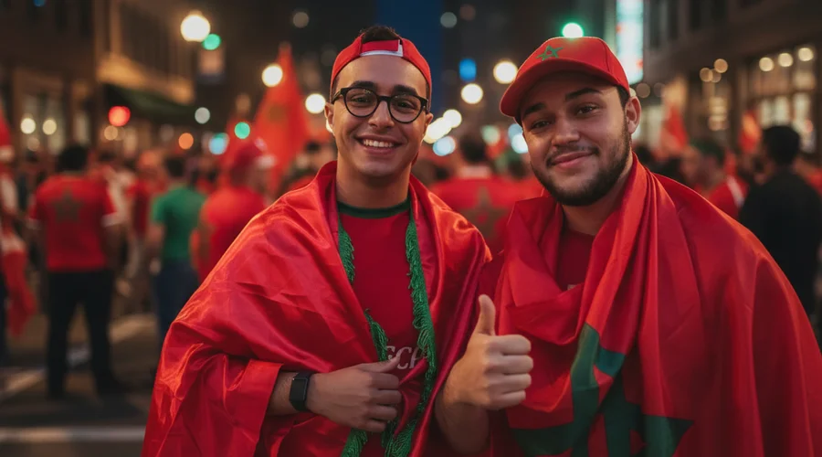 Moroccan Fans Transform Boston into a Red Sea Ahead of Crucial World Cup Clash with France