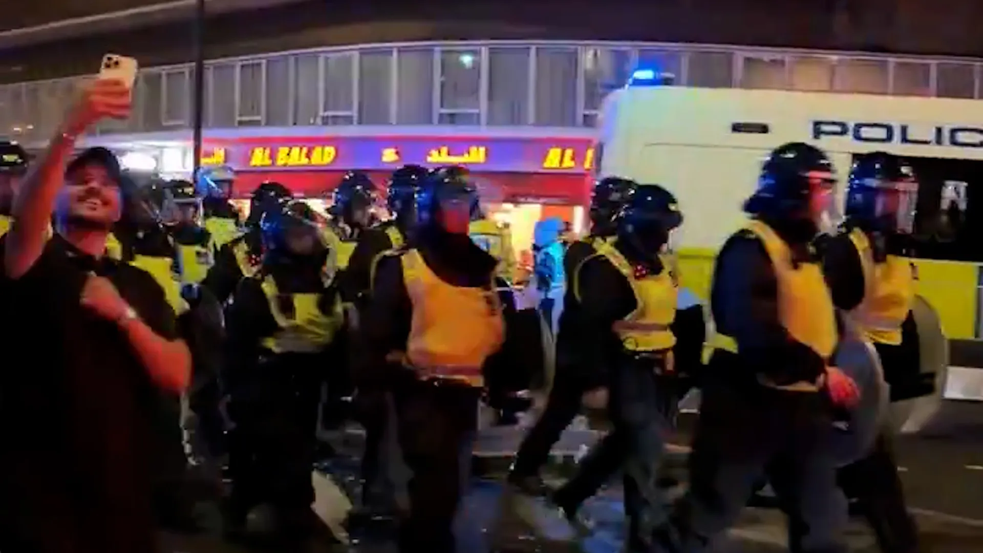 Police Address Disturbances in London Post-Morocco World Cup Defeat